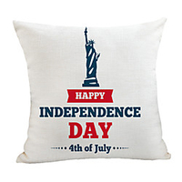 Double Side Print Independence Day Cushion Cover 1PC Linen Soft Decorative Square Throw Pillow Cover Cushion Case Pillowcase for Sofa Bedroom 45 x 45 cm (18 x 18 Inch) Superior Quality Machine Washable miniinthebox