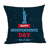 Double Side Print Independence Day Cushion Cover 1PC Linen Soft Decorative Square Throw Pillow Cover Cushion Case Pillowcase for Sofa Bedroom 45 x 45 cm (18 x 18 Inch) Superior Quality Machine Washable miniinthebox