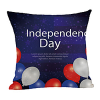 Double Side Print Independence Day Cushion Cover 1PC Linen Soft Decorative Square Throw Pillow Cover Cushion Case Pillowcase for Sofa Bedroom 45 x 45 cm (18 x 18 Inch) Superior Quality Machine Washable miniinthebox