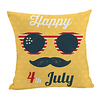 Double Side Print Independence Day Cushion Cover 1PC Linen Soft Decorative Square Throw Pillow Cover Cushion Case Pillowcase for Sofa Bedroom 45 x 45 cm (18 x 18 Inch) Superior Quality Machine Washable miniinthebox