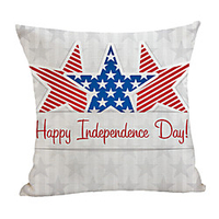 Double Side Print Independence Day Cushion Cover 1PC Linen Soft Decorative Square Throw Pillow Cover Cushion Case Pillowcase for Sofa Bedroom 45 x 45 cm (18 x 18 Inch) Superior Quality Machine Washable miniinthebox