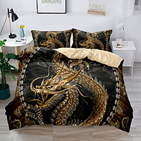 Dragon Duvet Cover Set Hotel Bedding Sets Comforter Cover with Soft Lightweight Thicken Fabric Include 1 Duvet Cover 2 Pillowcases for Double/Queen/King(1 Pillowcase for Twin/Single) miniinthebox