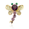 Dragonfly Pattern Austrian Crystal Brooch