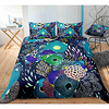 Dream Flower 3-Piece Duvet Cover Set Hotel Bedding Sets Comforter Cover with Soft Lightweight Microfiber,  Include 1 Duvet Cover,  2 Pillowcases for Double/Queen/King(1 Pillowcase for Twin/Single)
