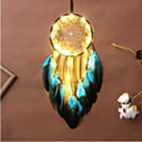 Dreamcatcher LED Feather Night Light Handmade Christmas Gift Wind Chime Ornaments Holiday Christmas Wedding Events Decoration Valentine