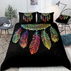 Dreamcatcher Print 3-Piece Duvet Cover Set Hotel Bedding Sets Comforter Cover with Soft Lightweight Microfiber,  Include 1 Duvet Cover,  2 Pillowcases for Double/Queen/King(1 Pillowcase for Twin/Single)
