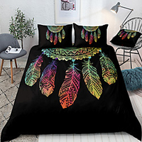 Dreamcatcher Print 3-Piece Duvet Cover Set Hotel Bedding Sets Comforter Cover with Soft Lightweight Microfiber,  Include 1 Duvet Cover,  2 Pillowcases for Double/Queen/King(1 Pillowcase for Twin/Single)