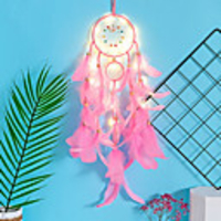 Dreamcatcher Wind Chime LED Feather Lamp Handmade Christmas Gift Dreamcatcher Ornament Home Christmas Valentine
