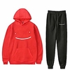 dreamwastaken hoodies set men women pullover pants two-piece set smile hoodies suit (red-a35507, xxs) miniinthebox