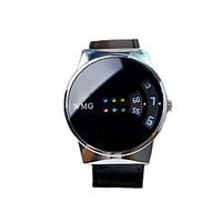 Dress Watch Quartz Creative Digital White Black / PU Leather