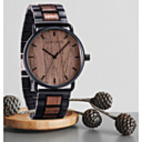 Dress Watch Quartz Water Resistant / Waterproof Analog Black / Yellow Black / Orange Black / Brown / Wood