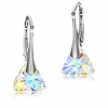 drop and dangle earrings for women - made with 925 sterling silver and swarovski crystals for sensitive ears - multi color choice,  gift for mum and hypoallergenic (purple/amethyst)