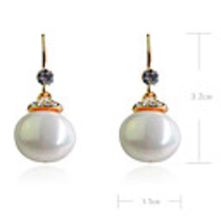 Drop Pearl Alloy Earrings