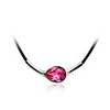 Droplets Crystal Leather Strap Chain Pendant Necklace