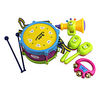 Drum Set Toy Musical Instrument Set 5 pcs Holiday Musical Instruments Fun Plastic For Kid