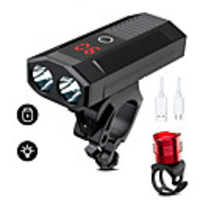 Dual LED Bike Light Front Bike Light Headlight Bicycle Cycling Waterproof 360° Rotation Multiple Modes Super Bright USB USB 18650 lithium battery White Camping / Hiking / Caving Cycling / Bike