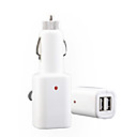 Dual Port USB Car Charger with 12V Socket 1000mA
