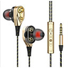 Dual speaker in-ear headphones double dynamic ring headphone cable for Apple Android phones