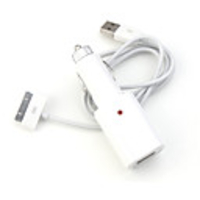Dual USB Car Charger for Apple iPad/iPhone/iPod (White)