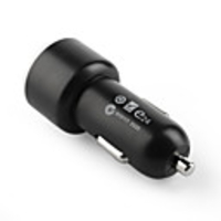 Dual USB Car Charging Adapter for iPad/iPhone 4/3G/3GS White (5V-2A)