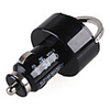 Dual USB Port Power Adapter Car Charger for iPhone/iPad/iPad 2 - Black (DC 12~24V)