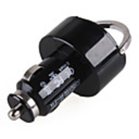 Dual USB Port Power Adapter Car Charger for iPhone/iPad/iPad 2 - Black (DC 12~24V)