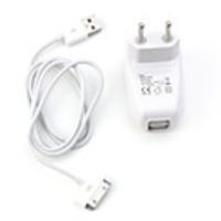 Dual USB Port Wall Charger for iPad/iPhone/iPod(EU Plug) With Charging Cable