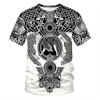 duolifu unisex 3d printed cool vikings tattoo norse mythology blouse t-shirt tops, fenrir wolf, s miniinthebox