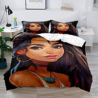 Duvet Cover Set 2/3 Piece Bedding Set with 1 or 2 Pillowcase(Single Twin only 1pcs)National style African women For Kids gife miniinthebox