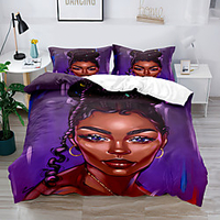 Duvet Cover Set 2/3 Piece Bedding Set with 1 or 2 Pillowcase(Single Twin only 1pcs)National style African women For Kids gife miniinthebox