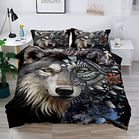 Duvet Cover Set Wolf Animal Skull National style 2/3 Piece Bedding Set with 1 or 2 Pillowcase(Single Twin only 1pcs) miniinthebox