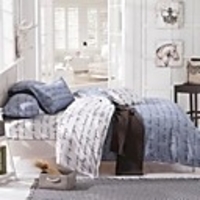 Duvet Cover Sets 3 Piece Rayon / Polyester Lines / Waves White Reactive Print Contemporary