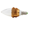 E14 3W 300LM 6000-6300K Natural White Light Gold Cover LED Candle Bulb (85-265V)