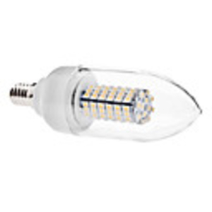 E14 6W 120x3528 SMD 480-500LM 3000-3500K Warm White Light LED Candle Bulb (110V/220V)