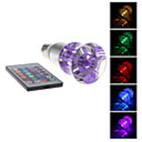 E27 3W 240-270LM RGB Light Rose Shaped Crystal LED Spot Bulb (85-265V)