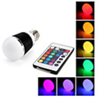 E27 5W 400-450LM RGB Light Black Cover LED Ball Bulb (110-240V)
