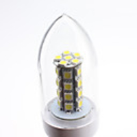 E27 6W 30x5050 SMD 450-500LM 5500-6500K Natural White Light LED Candle Bulb (85-265V)