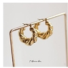 e38 heavy solid croissant twist earrings casting ear buckle ear ring european and american 18k gold plated titanium steel miniinthebox