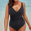 eaby amazon independent station cross-border foreign trade hot sale hot style swimwear plus size solid color swimming one-piece swimsuit women miniinthebox