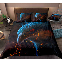 Eagle Print 3-Piece Duvet Cover Set Hotel Bedding Sets Comforter Cover with Soft Lightweight Microfiber,  Include 1 Duvet Cover,  2 Pillowcases for Double/Queen/King(1 Pillowcase for Twin/Single) miniinthebox