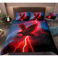 Eagle Print 3-Piece Duvet Cover Set Hotel Bedding Sets Comforter Cover with Soft Lightweight Microfiber,  Include 1 Duvet Cover,  2 Pillowcases for Double/Queen/King(1 Pillowcase for Twin/Single) miniinthebox