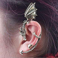 Ear Cuff Climber Earrings Helix Earrings cuff Dragon Ladies Vintage Gothic Earrings Jewelry Golden / Black / Silver For Halloween Daily Casual