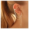ear cuff earrings long chain earrings unique earring body jewelry for women and girls (silver)
