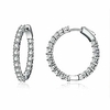 earrings 925 sterling silver dangler for women girls classic crystal ear hoop (cactus)