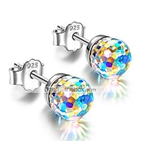 earrings for women girls earrings toddler gifts for women sterling silver earrings ball swarovski crystal clip on gifts from son for her friendship daughter grandmother