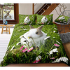 Easter Bunny 3-Piece Duvet Cover Set Hotel Bedding Sets Comforter Cover with Soft Lightweight Microfiber,  Include 1 Duvet Cover,  2 Pillowcases for Double/Queen/King(1 Pillowcase for Twin/Single)