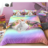 Easter Bunny 3-Piece Duvet Cover Set Hotel Bedding Sets Comforter Cover with Soft Lightweight Microfiber,  Include 1 Duvet Cover,  2 Pillowcases for Double/Queen/King(1 Pillowcase for Twin/Single)