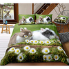 Easter Bunny 3-Piece Duvet Cover Set Hotel Bedding Sets Comforter Cover with Soft Lightweight Microfiber,  Include 1 Duvet Cover,  2 Pillowcases for Double/Queen/King(1 Pillowcase for Twin/Single)