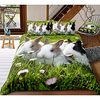 Easter Bunny 3-Piece Duvet Cover Set Hotel Bedding Sets Comforter Cover with Soft Lightweight Microfiber,  Include 1 Duvet Cover,  2 Pillowcases for Double/Queen/King(1 Pillowcase for Twin/Single)