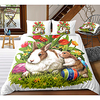 Easter Bunny 3-Piece Duvet Cover Set Hotel Bedding Sets Comforter Cover with Soft Lightweight Microfiber,  Include 1 Duvet Cover,  2 Pillowcases for Double/Queen/King(1 Pillowcase for Twin/Single)